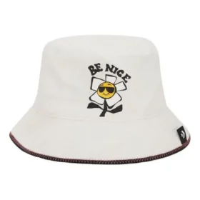 Be Nice Chambray Bucket Hat “Egret”
