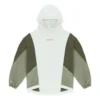 Character Irregular Contrasting Colors Knit Loose Hoodie Retro White