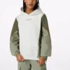 Character Irregular Contrasting Colors Knit Loose Hoodie Retro White