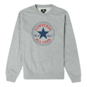 Go-To Chuck Taylor All Star Patch Standard-Fit Fleece Sweatshirt Asia Sizing “Grey” Go-To Chuck Taylor All Star Patch Standard-Fit Fleece Sweatshirt Asia Sizing “Grey”