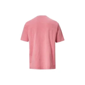 Jack Purcell Embroidered Sports Round Neck Short Sleeve Couple Style Pink