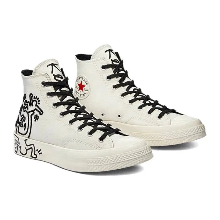 Keith Haring x Converse Chuck 70 High Tops Egret White “Egret Black Red” Keith Haring x Converse Chuck 70 High Tops Egret White “Egret Black Red”