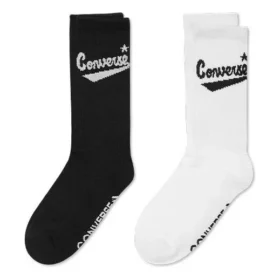 Logo Crew Socks Two Pairs “White Black”