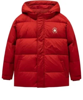 Logo Printed Down Jacket “Red White”