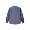 Men”s Converse Flowers Small Logo Retro Splicing Contrasting Colors Woven Shirt Jacket Blue