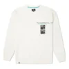 Men”s Converse New Year Series Chest Pocket Fleece Lined Round Neck Pullover Milk White