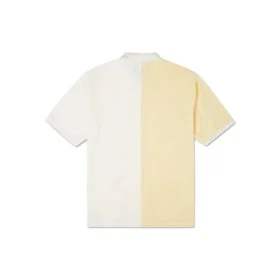 Men”s Converse Splicing Colorblock Lapel Short Sleeve Cream Yellow Polo Shirt Men”s Converse Splicing Colorblock Lapel Short Sleeve Cream Yellow Polo Shirt