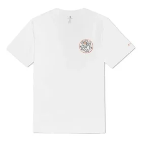 Men”s Converse x Keith Haring Crossover Embroidered Logo Alphabet Printing Round Neck Loose White