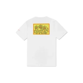 Men”s Converse x Keith Haring Crossover Embroidered Logo Alphabet Printing Round Neck Loose White