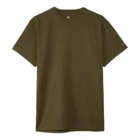 Men”s Converse x Kim Jones Crossover Small Label Solid Color Sports Round Neck Short Sleeve Olive Green