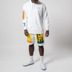 Men”s Converse x Rokit Crossover Back Large Printing Logo hooded Long Sleeves White Men”s Converse x Rokit Crossover Back Large Printing Logo hooded Long Sleeves White