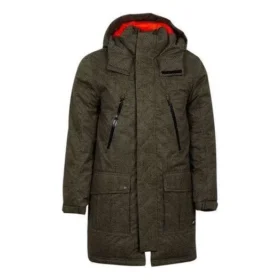 Mid-length Printed Sideline Down Jacket Asia Sizing “Olive Green”