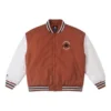 Padded Baseball Jacket Asia Sizing “White Brown”