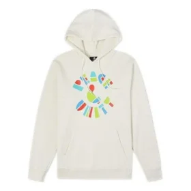 Peace & Unity Recycled Pullover Hoodie Asia Sizing “Egret”