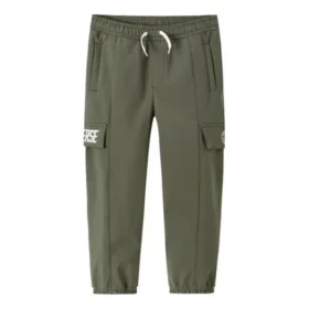 Solid Color Elastic Waist Pants Asia Sizing “Olive Green”