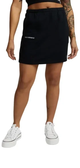 Wordmark Knit French Terry Skirt “Black”